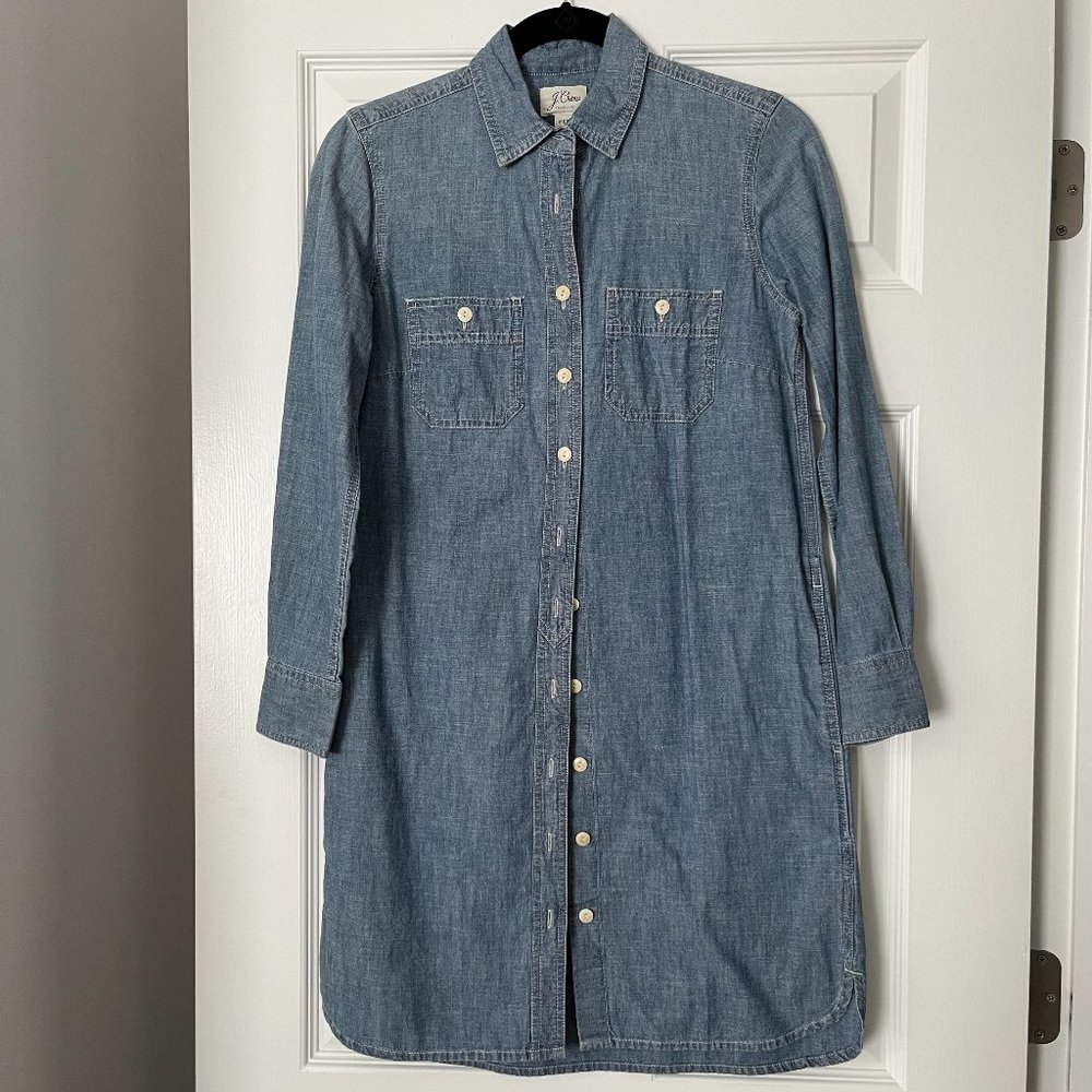 J Crew Denim Shirt Dress Petite XS